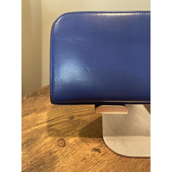 Saint Laurent Rive Gauche Leather Zip Around Wallet Blue - Picture 15 of 16